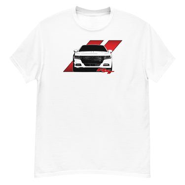Charger RT T-Shirt With Hash Marks-In-White-From Aggressive Thread